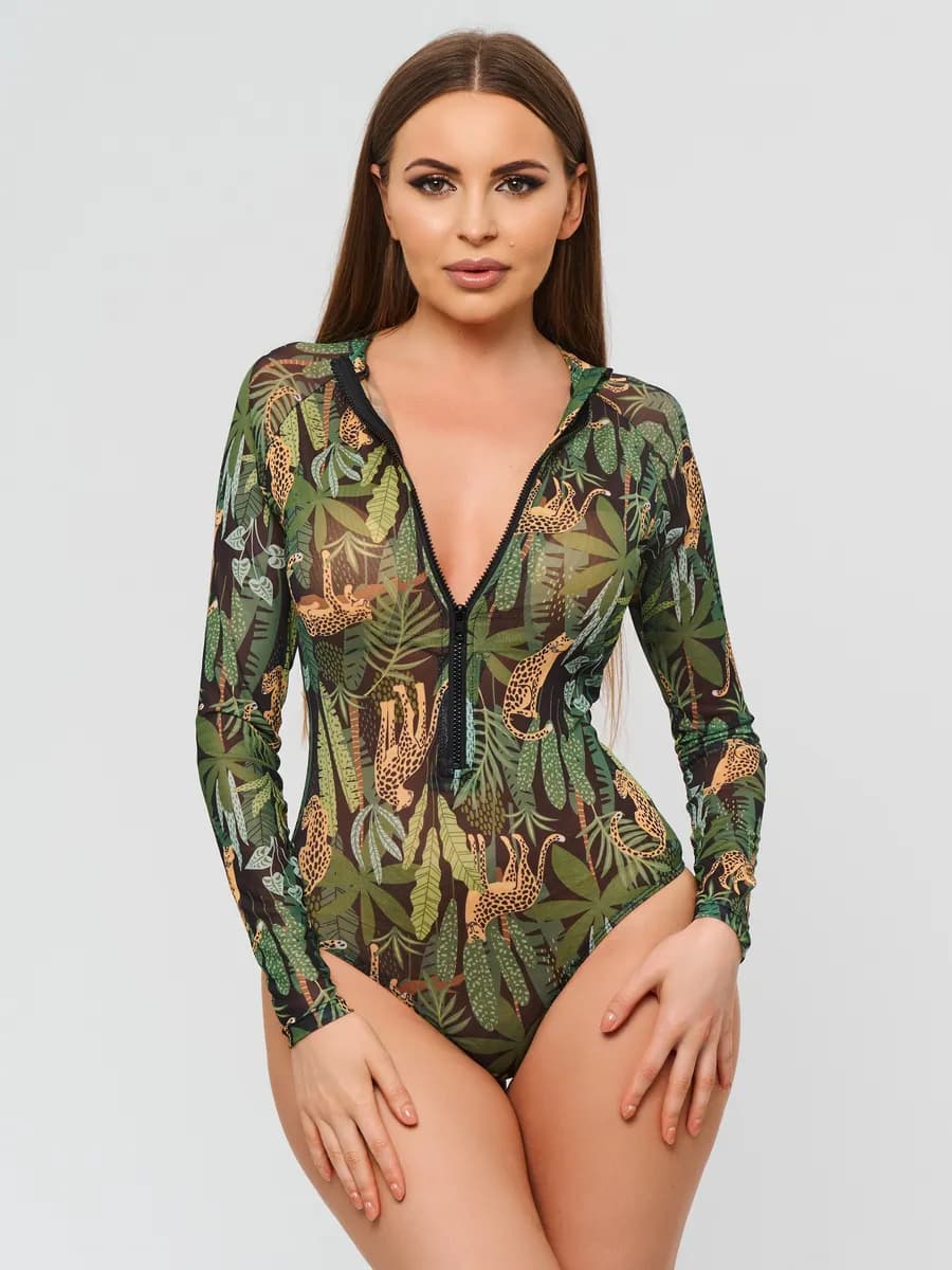 Купальник умный слитный с длинными рукавами