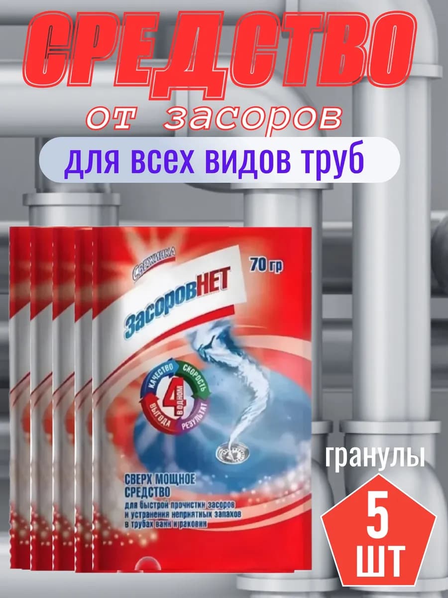 Средство от засоров для прочистки труб