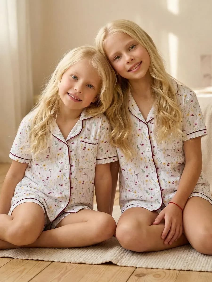 Пижама детская с шортами и рубашкой