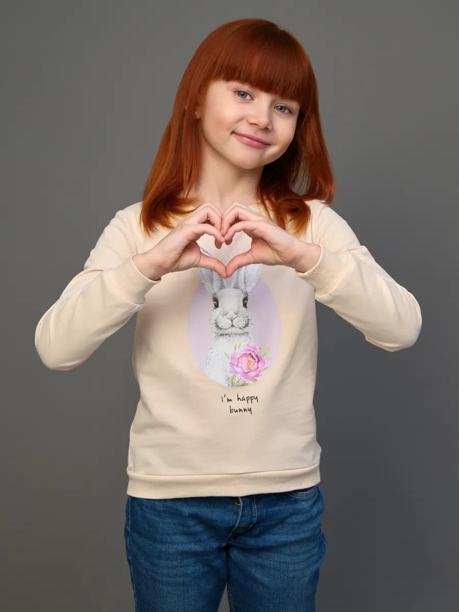 Толстовка свитшот без начеса с принтом