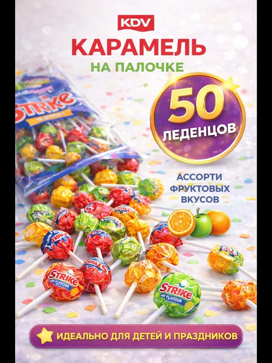 Карамель на палочке Strike как чупа чупс