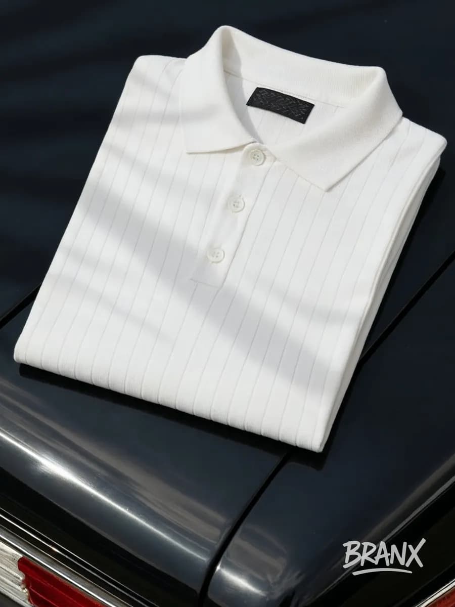 Футболка поло Old Money с коротким рукавом белое 50-54