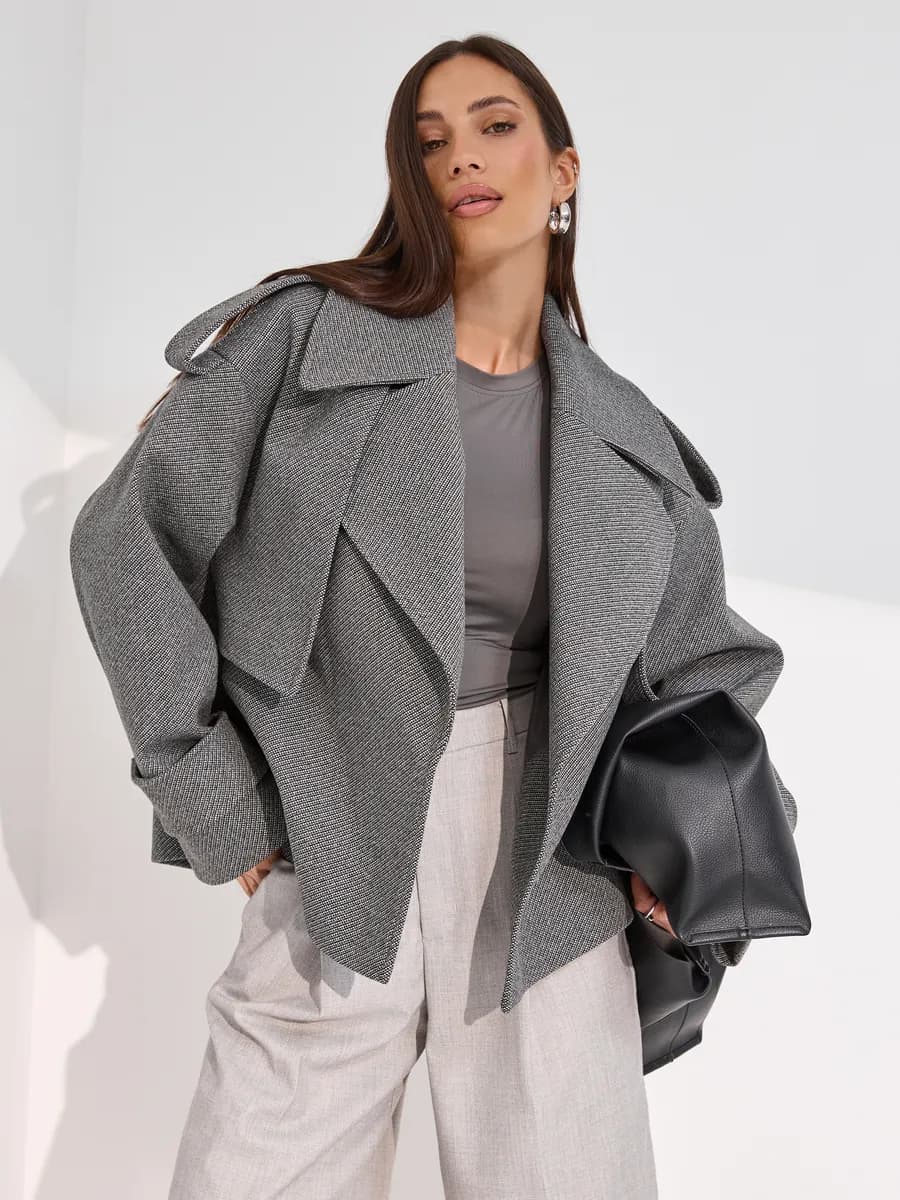 Пальто короткое весеннее оверсайз