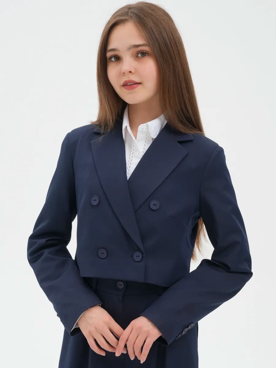 Жакет пиджак укороченный для девочки подростка школьный