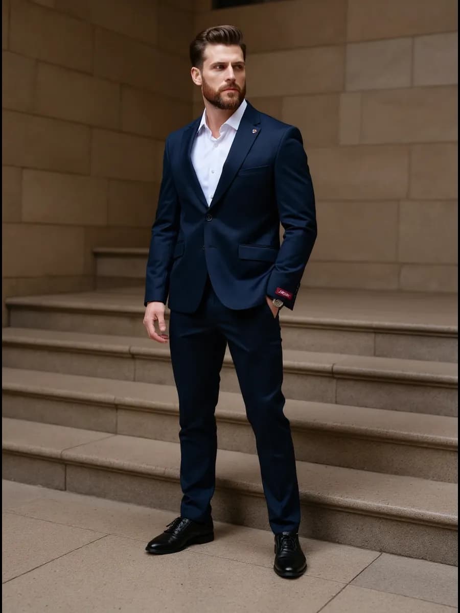 Классический приталенный деловой костюм на выпускной