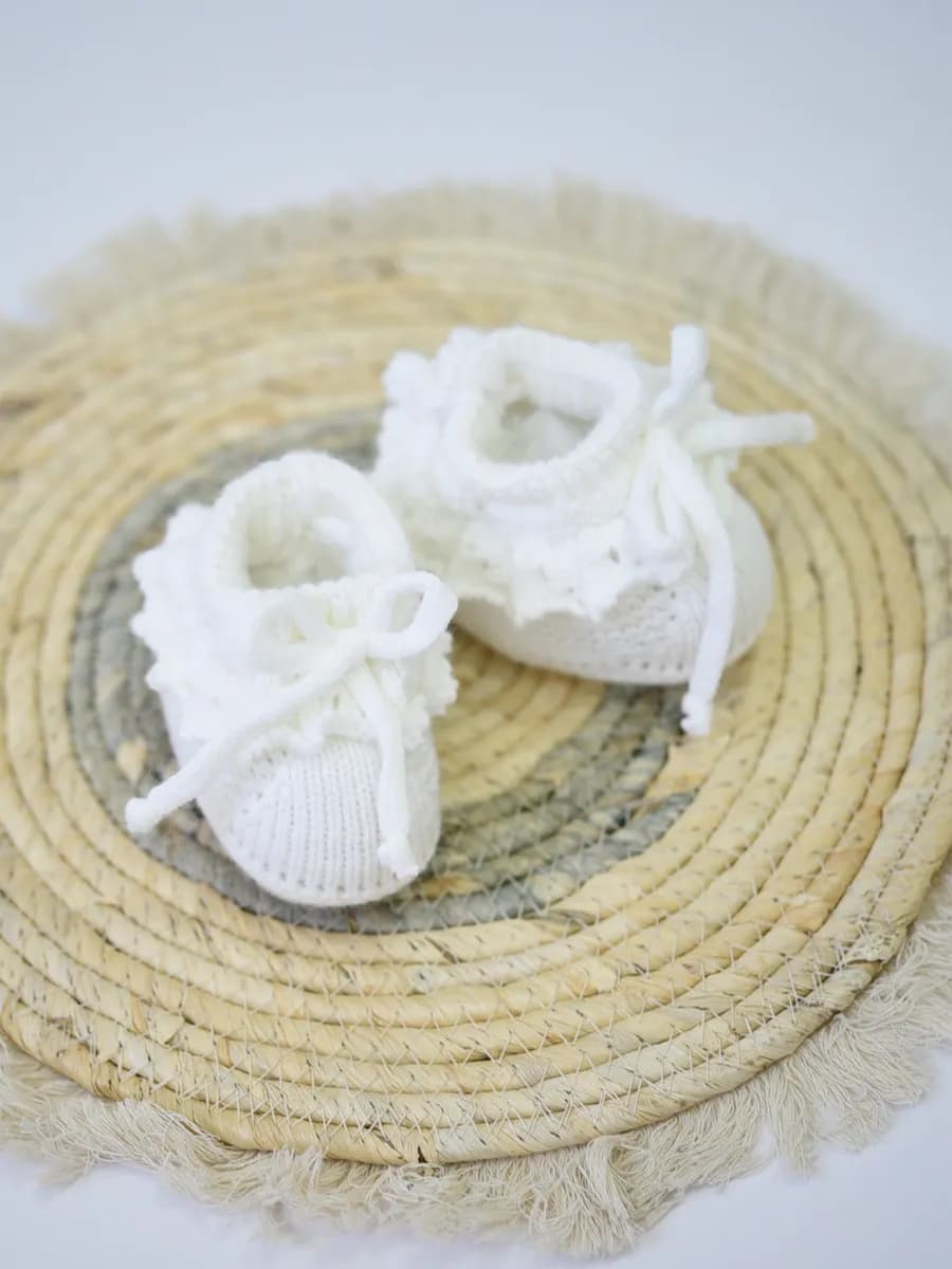 Пинетки вязаные для новорожденных в подарочной упаковке