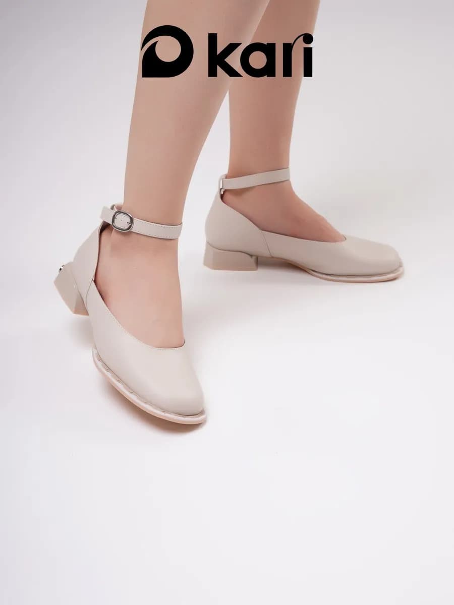 Туфли мери джейн на низком каблуке натуральная кожа