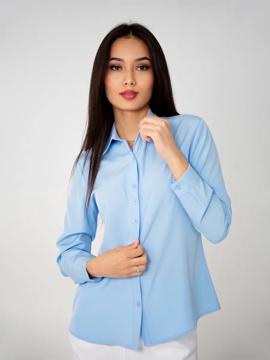 Рубашка приталенная офисная школьная