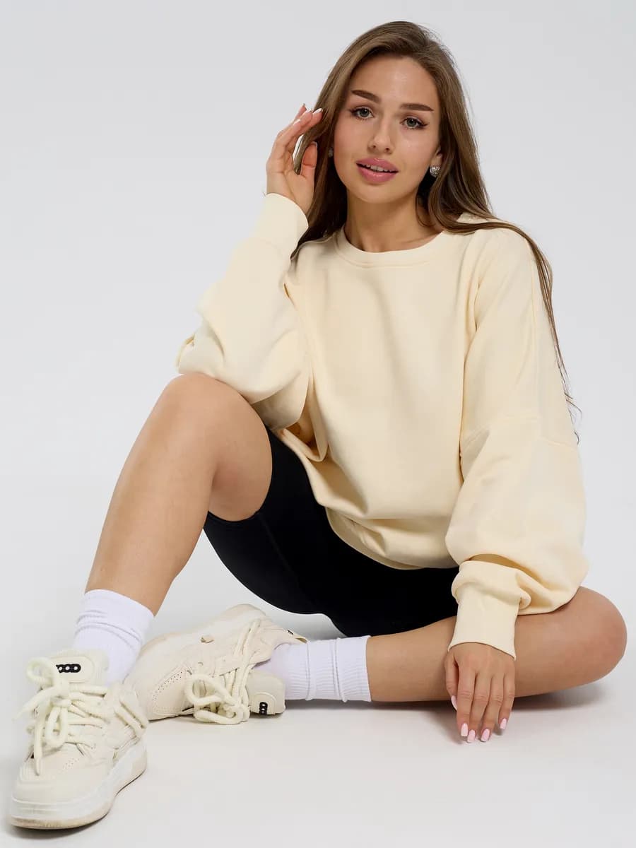 Свитшот оверсайз хлопковый толстовка без начеса