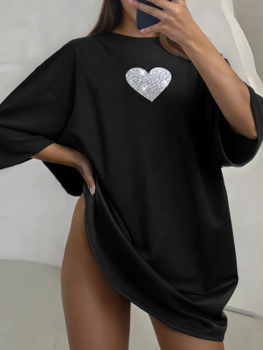 Футболка оверсайз хлопок с принтом повседневная