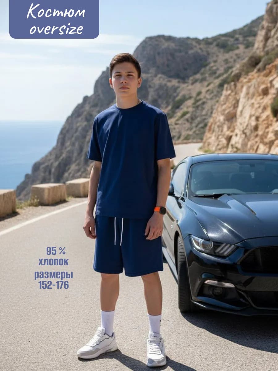 Домашний костюм пижама с шортами для подростков