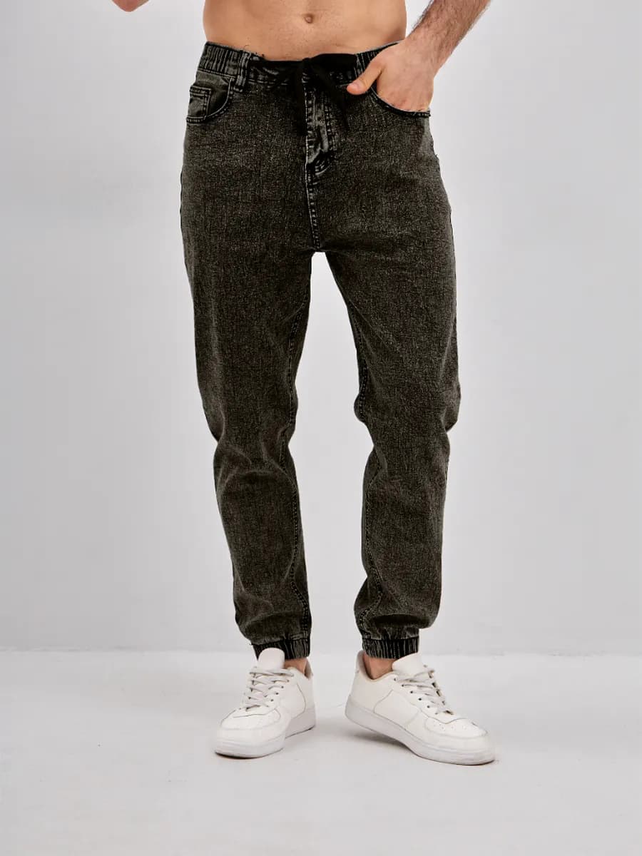 Брюки мужские джоггеры джинсовые