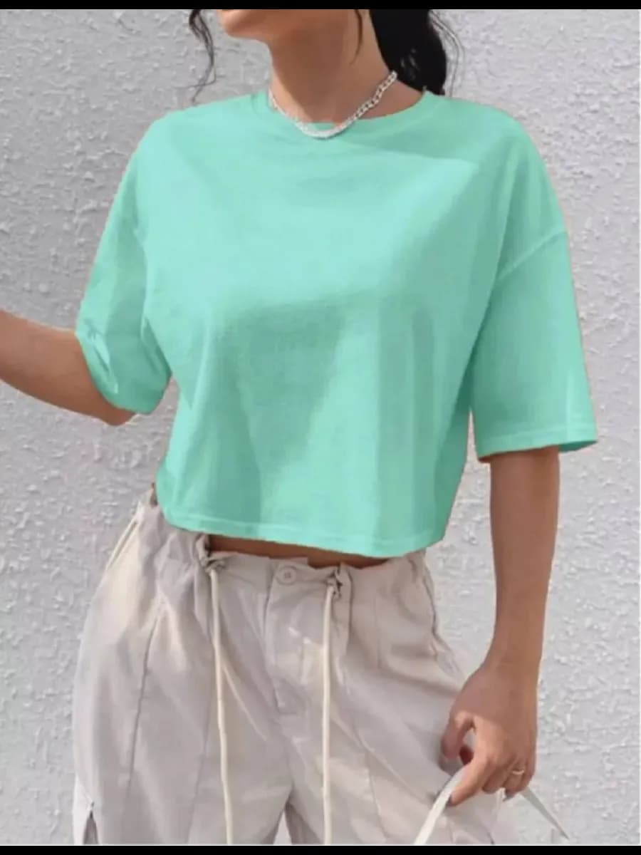 Футболка укороченная оверсайз кроп топ