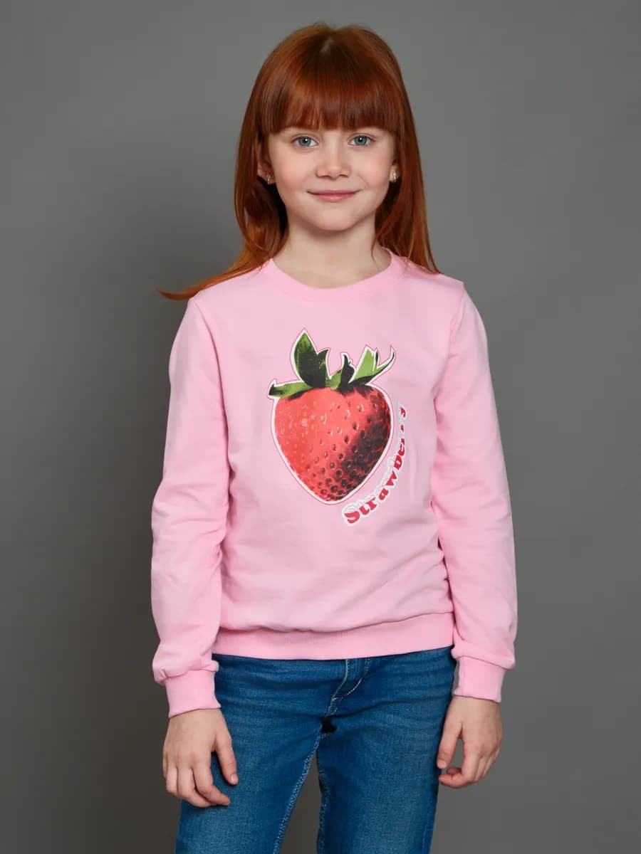 Толстовка свитшот без начеса с принтом