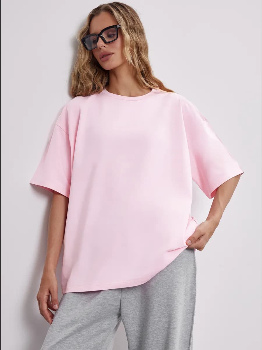 Футболка оверсайз хлопок однотонная