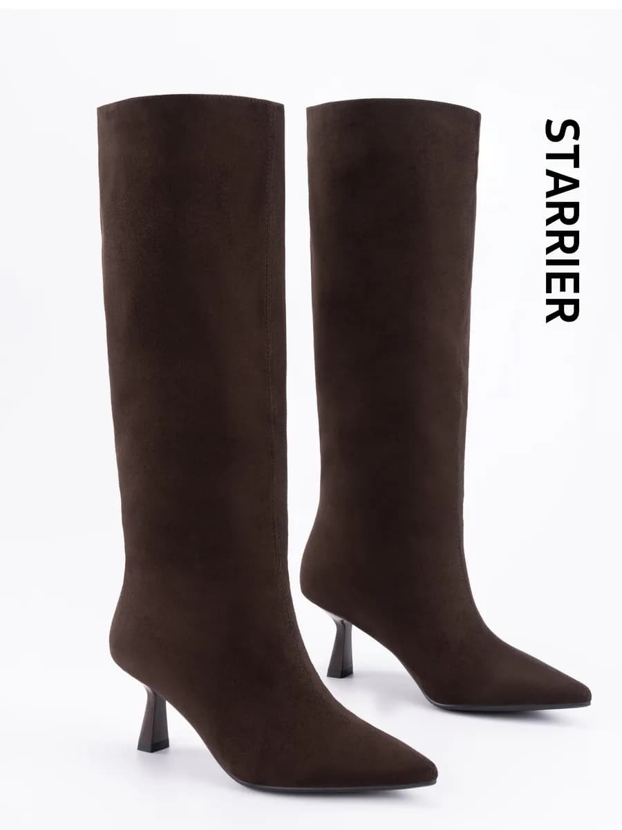 Сапоги на каблуке трубы