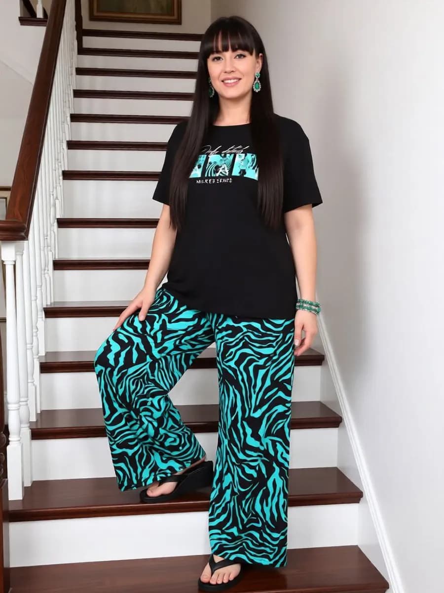 Костюм домашний со штанами больших размеров