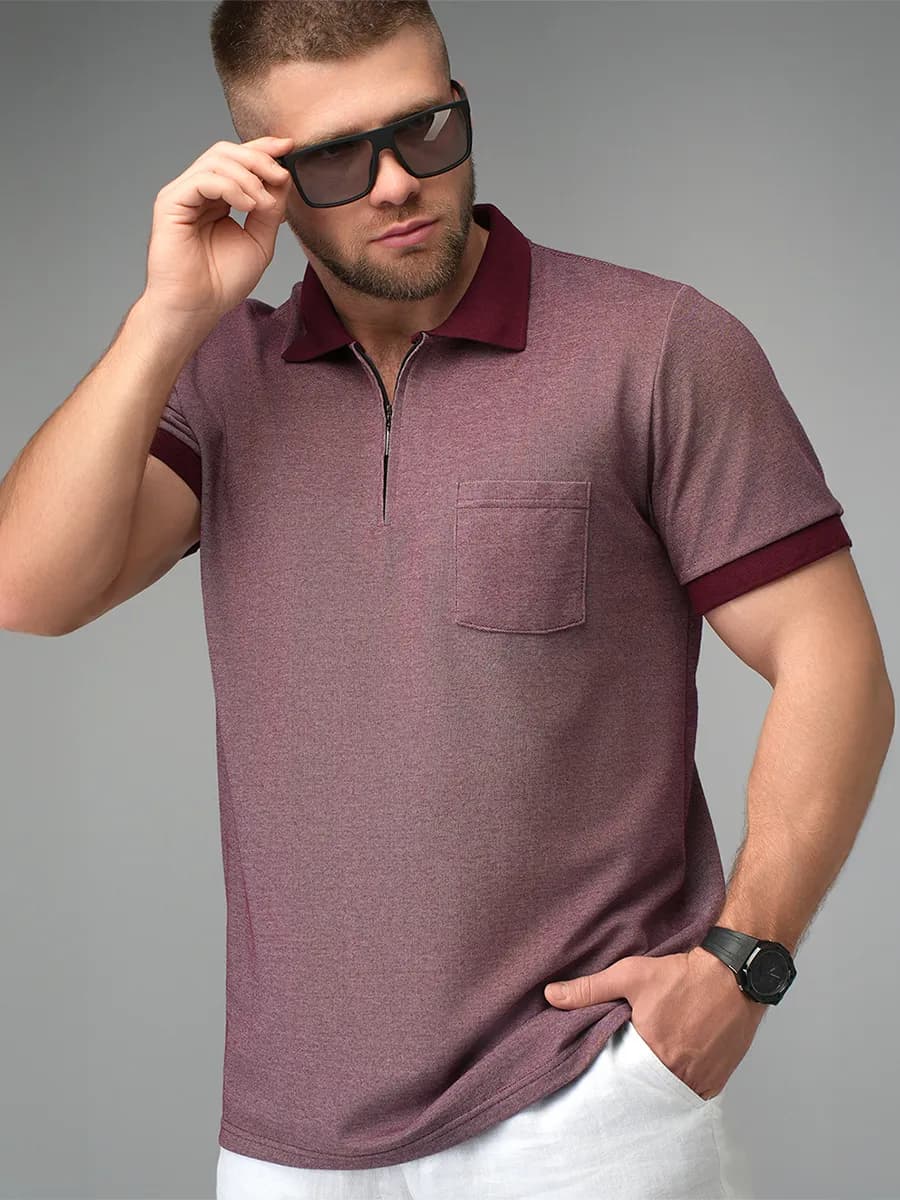 Футболка поло на молнии тенниска