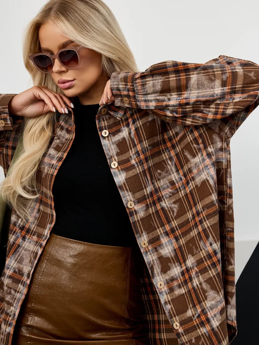 Рубашка в клетку оверсайз варенка