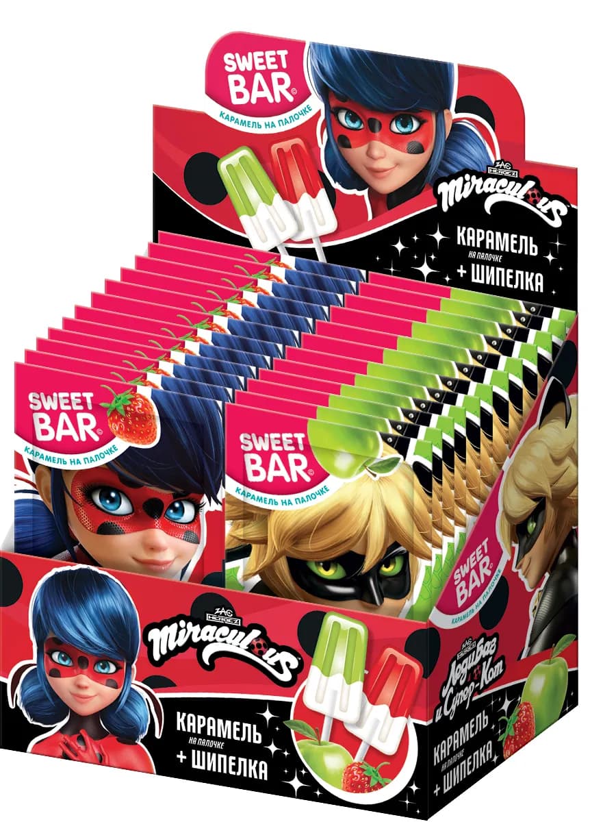 Карамель мороженое Леди Баг с шипучкой, 30 шт по 10 г