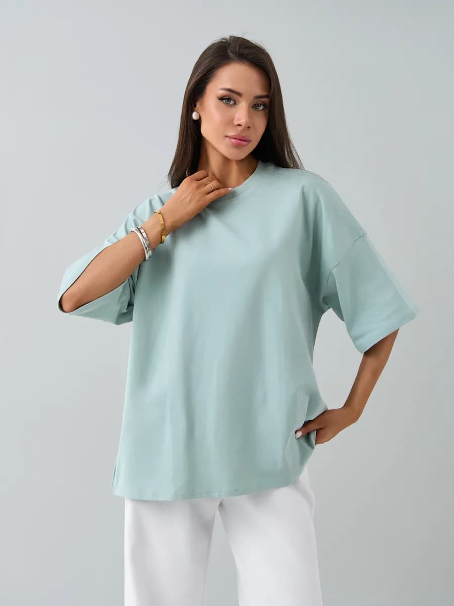 Футболка однотонная оверсайз