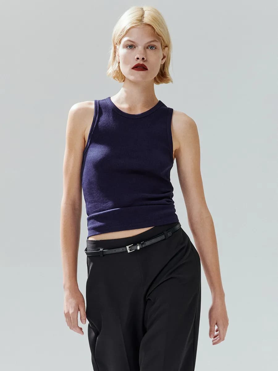 Майка RIBTOP в рубчик на широких бретелях