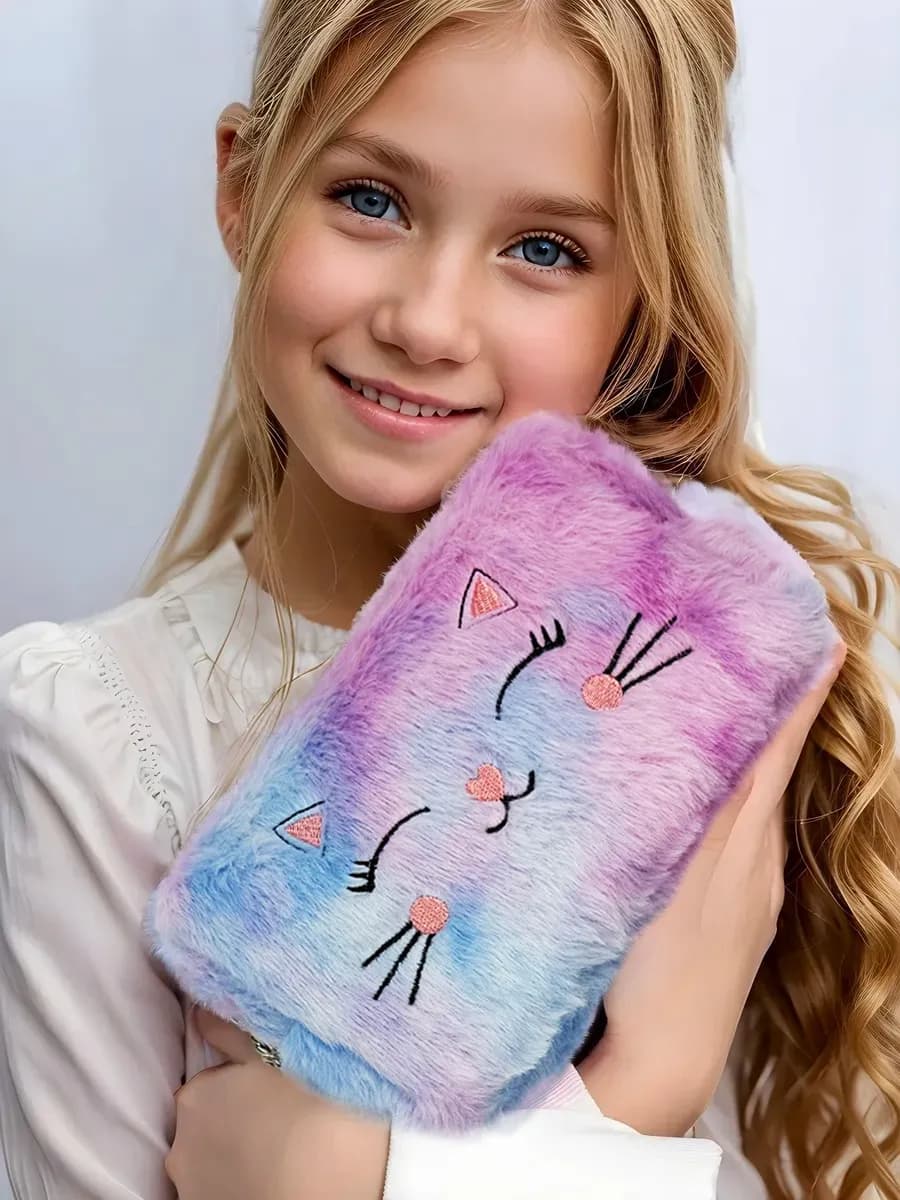 Косметичка пенал пушистая