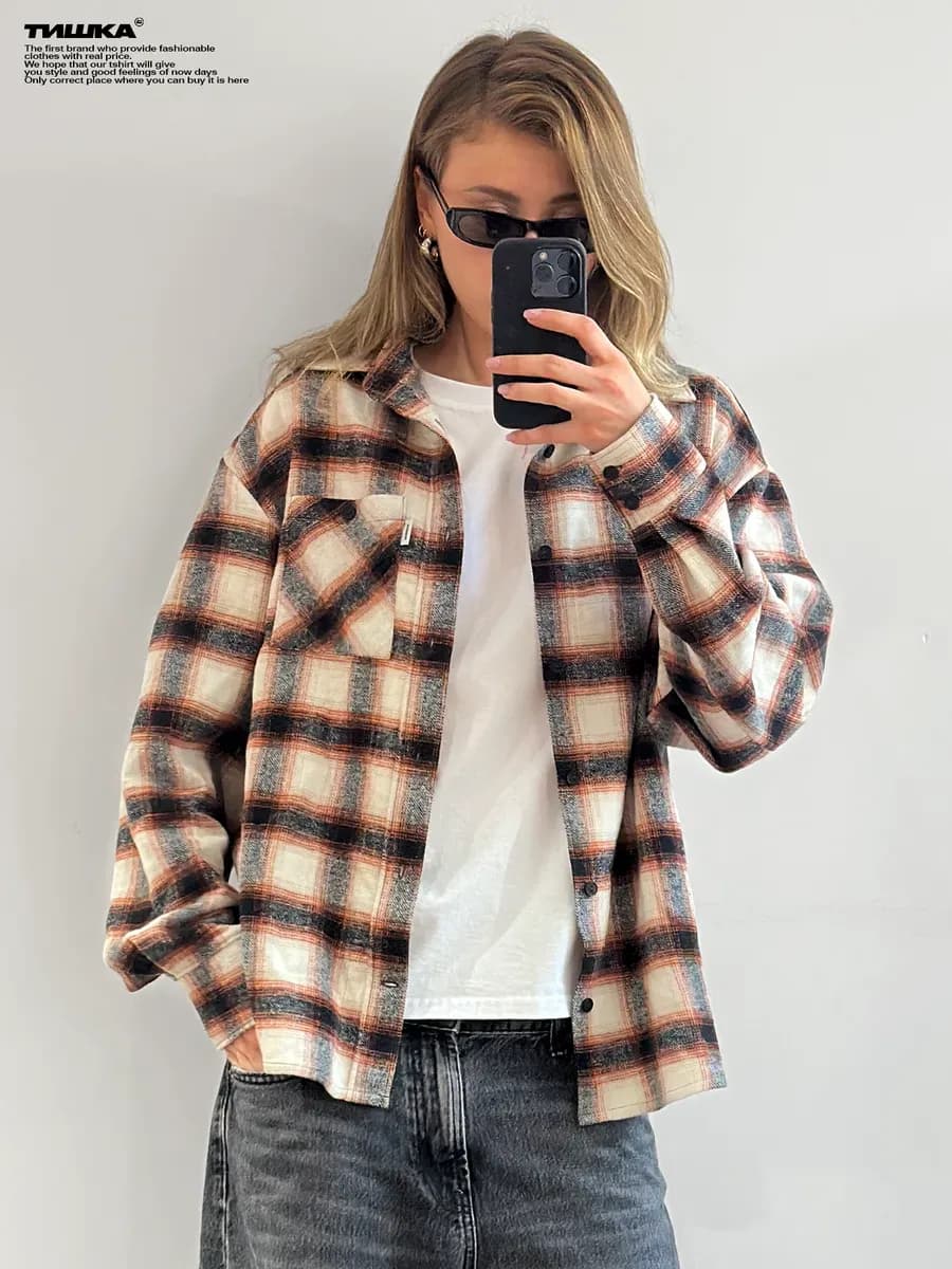 Фланелевая рубашка в клетку y2k