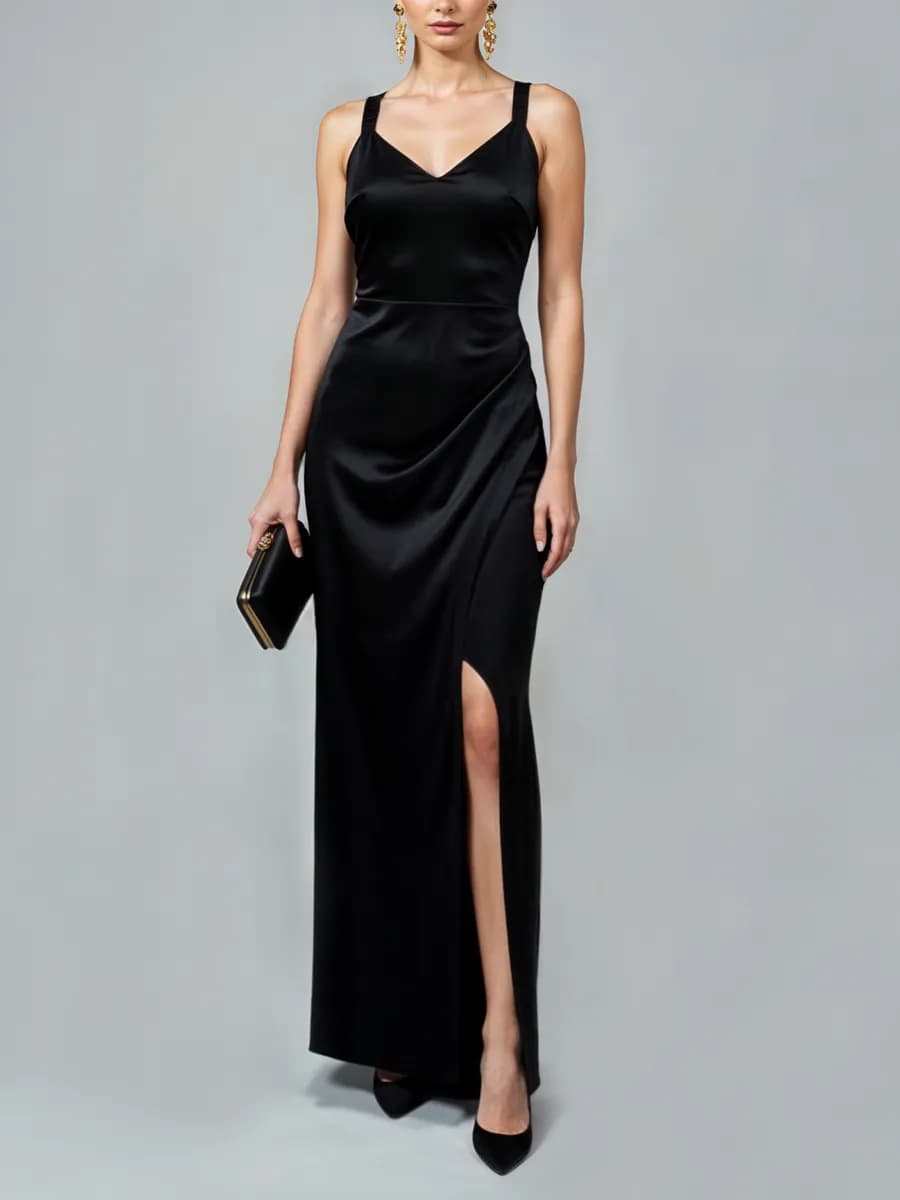 Платье комбинация вечернее праздничное с разрезом