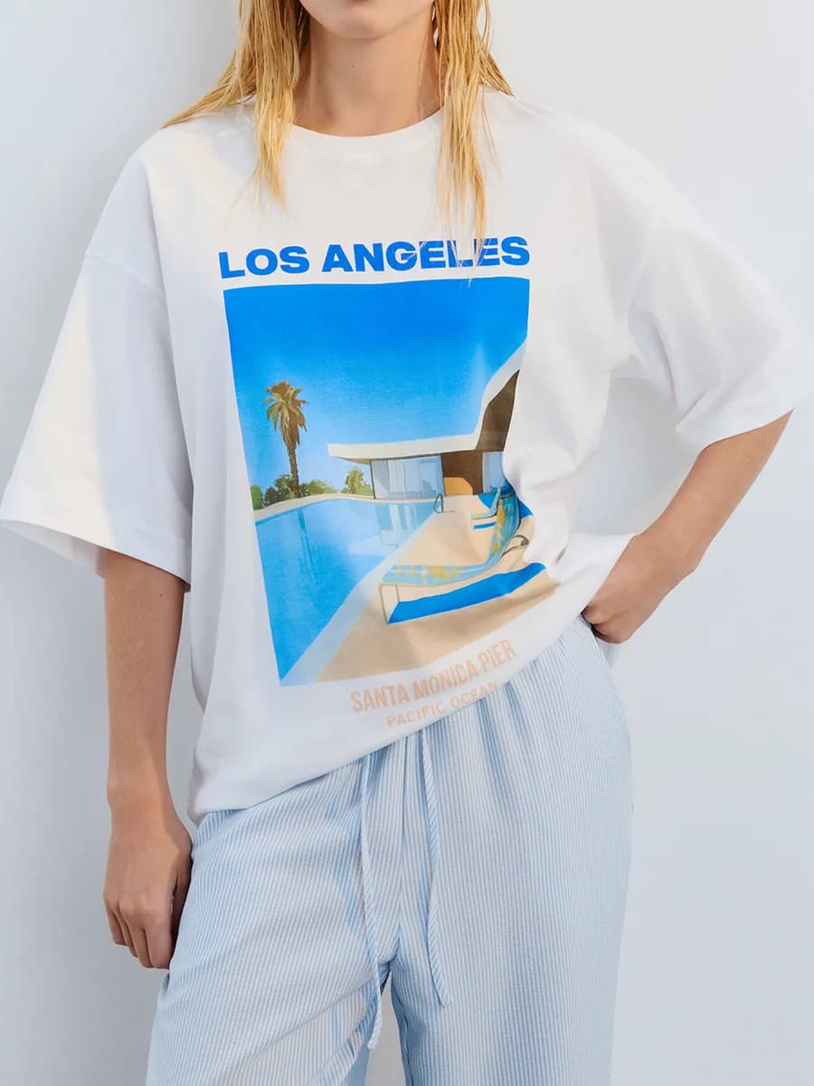 Футболка хлопковая с принтом