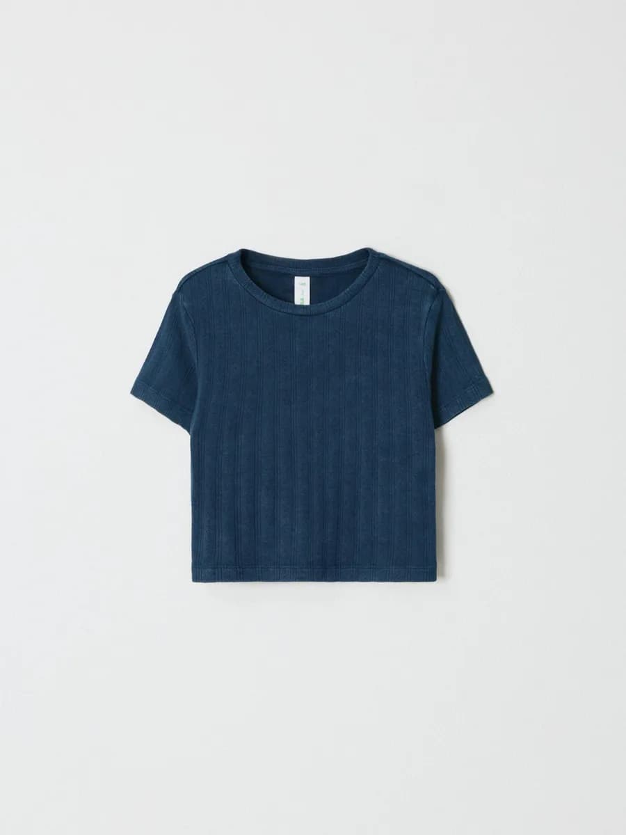 Укороченная футболка летняя из хлопка