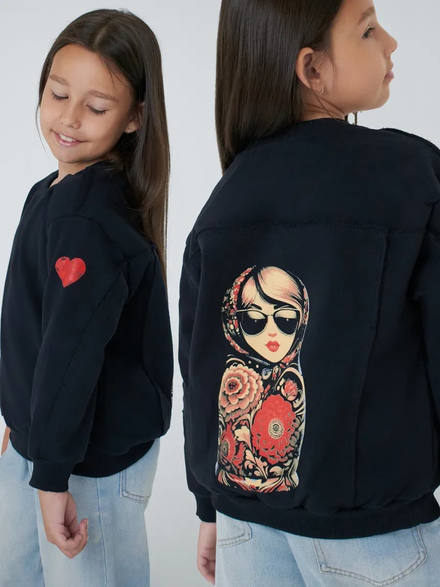 Свитшот для девочки с принтом