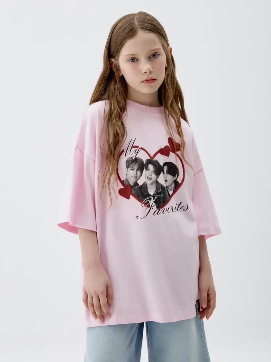 Футболка оверсайз K-pop с принтом W24