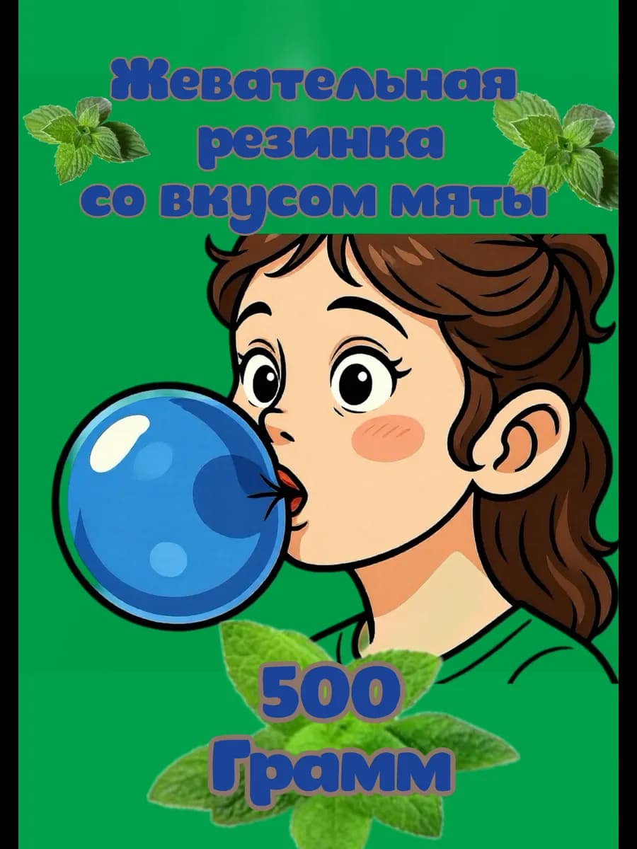 Жевательная резинка без сахара со вкусом мяты 500гр