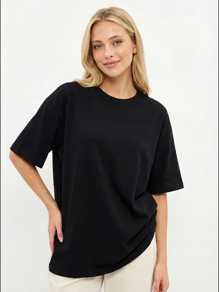 Футболка черная оверсайз