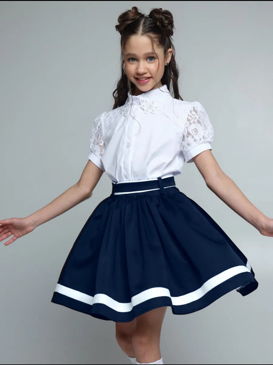 Юбка школьная нарядная на резинке