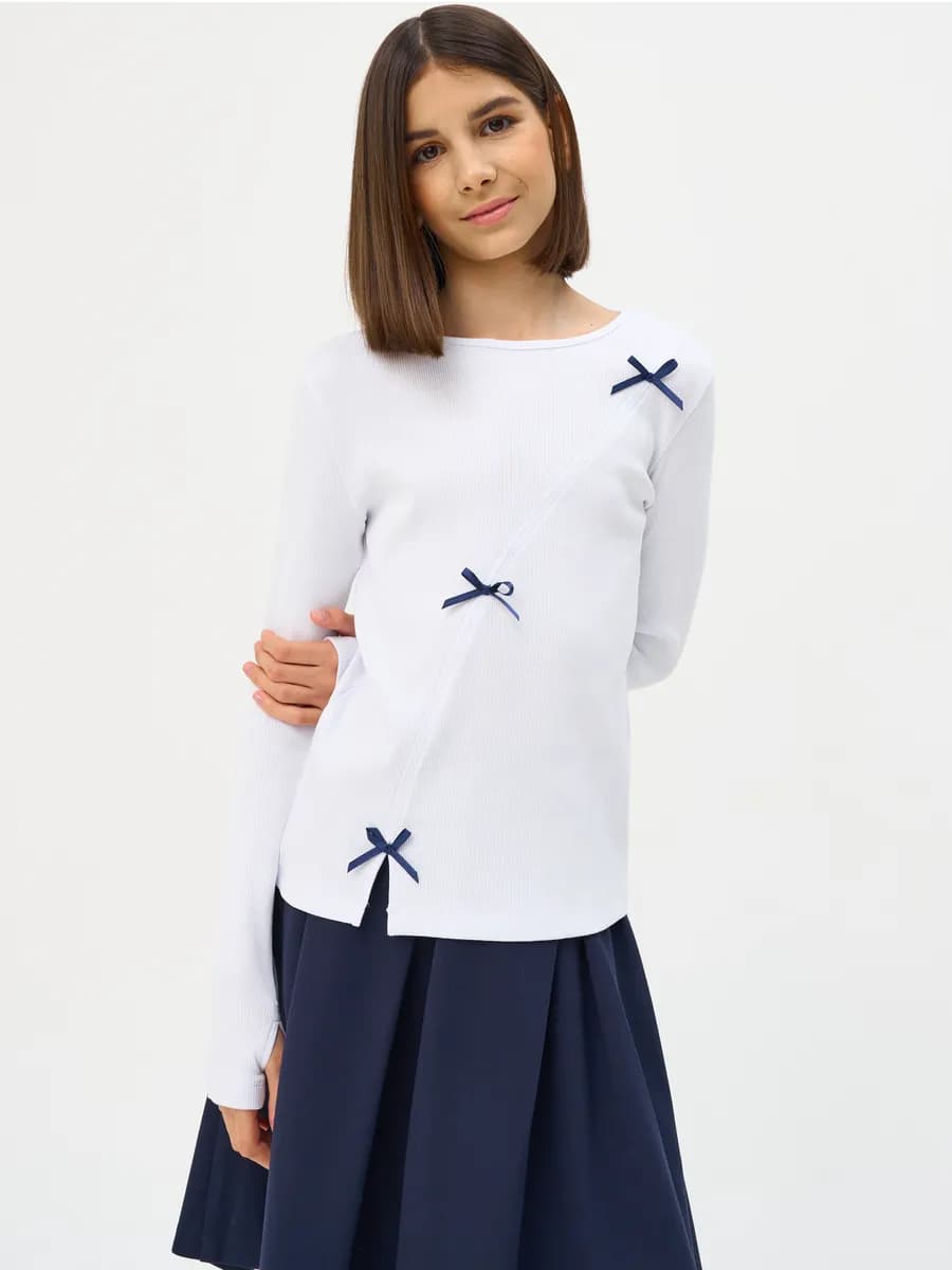 Блузка школьная с длинным рукавом