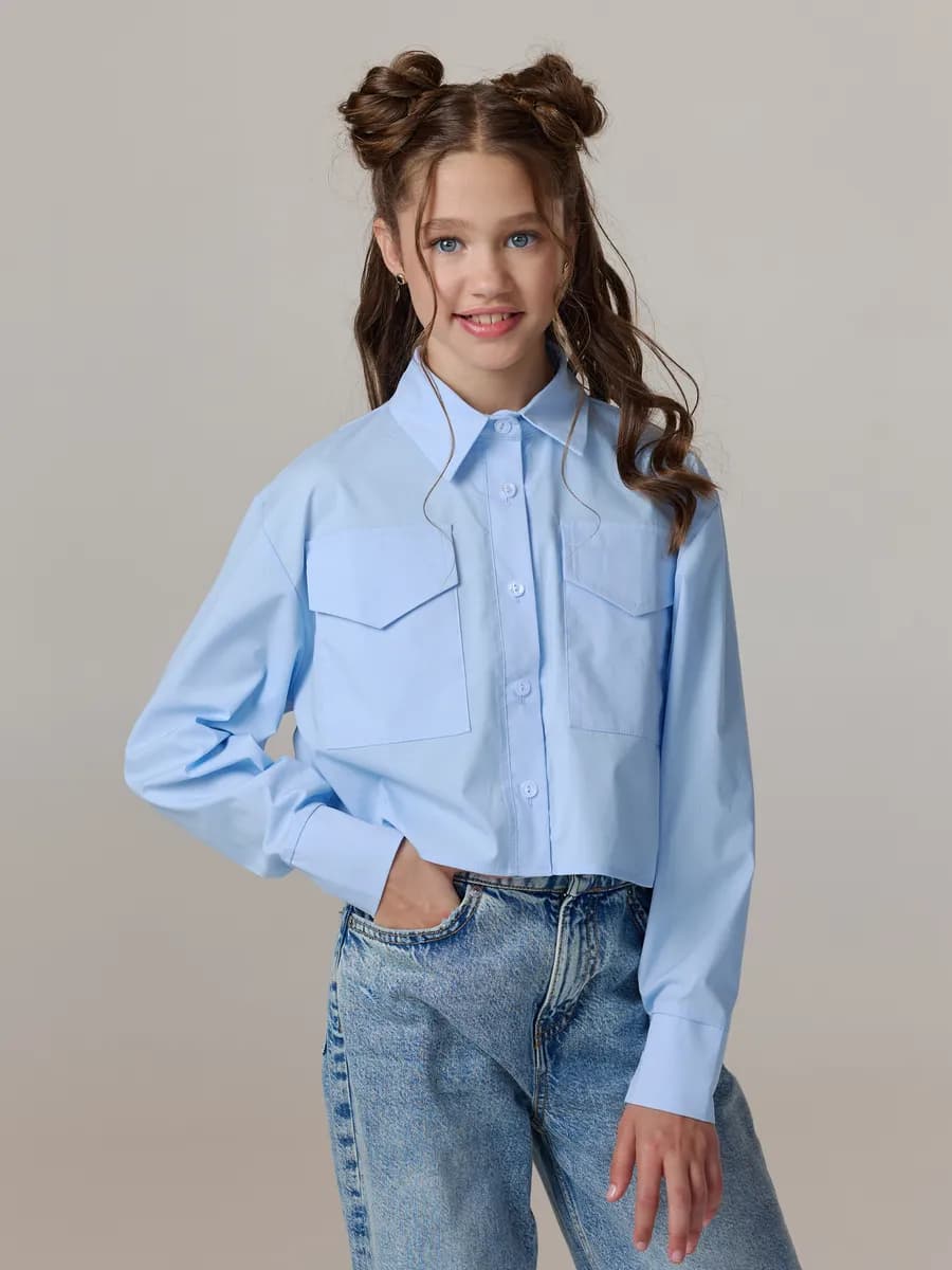 Блузка школьная укороченная