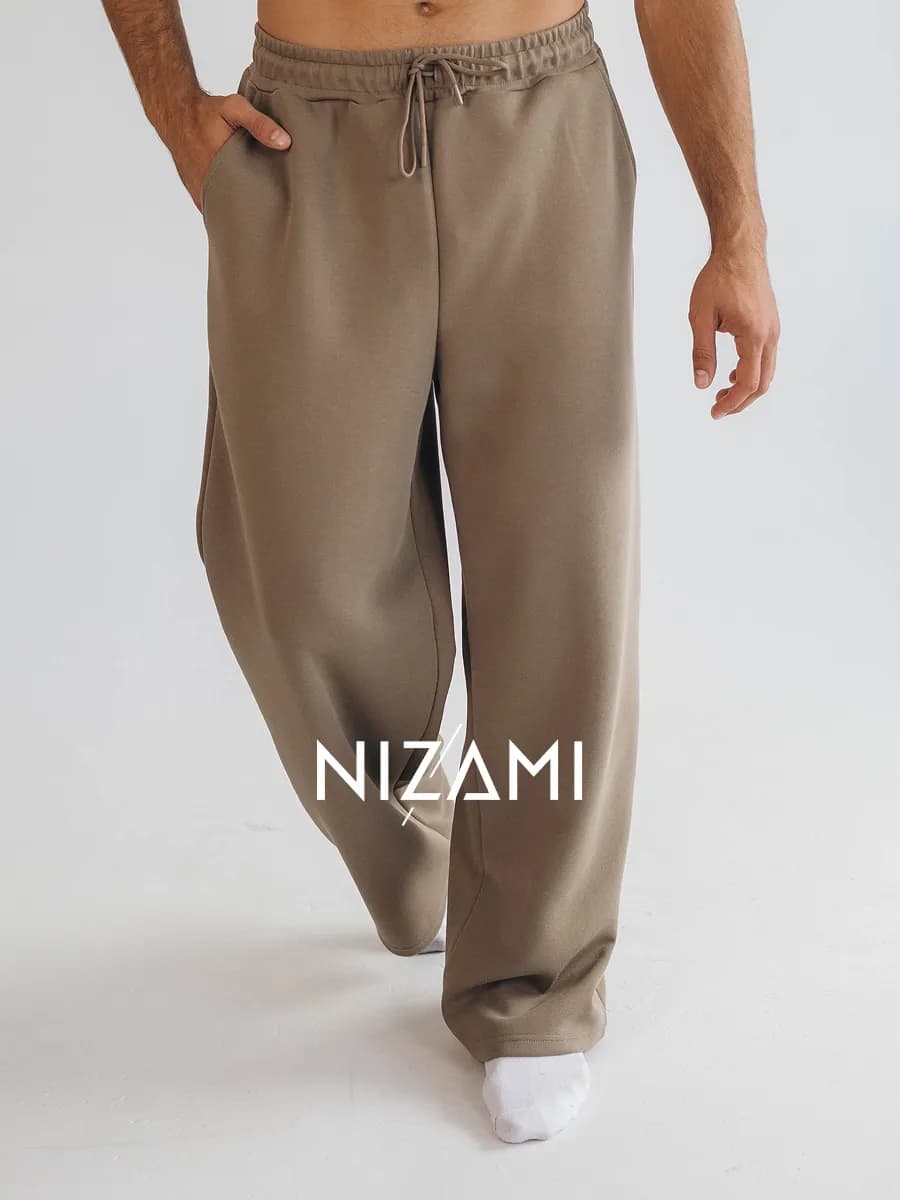 Брюки трикотажные широкие спортивные теплые