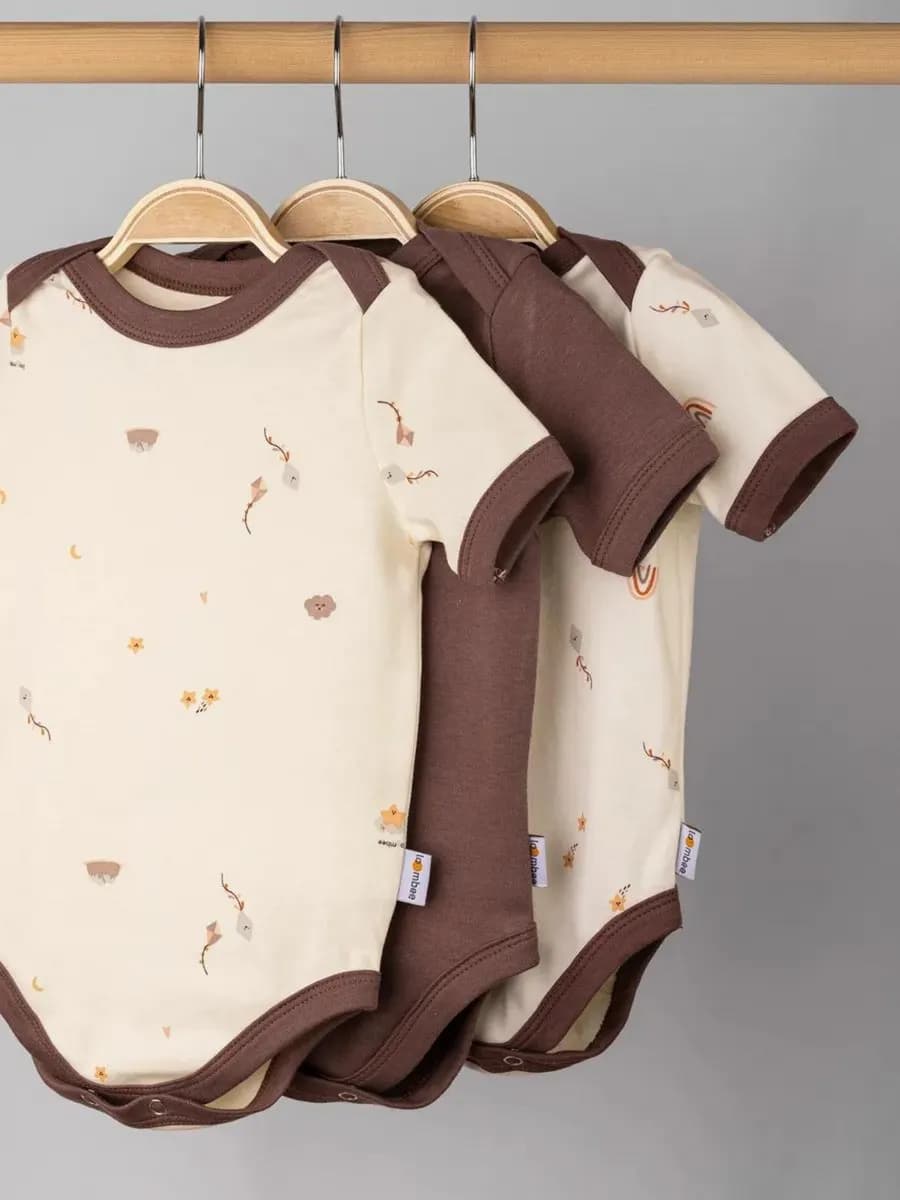 Боди для новорожденных с коротким рукавом 3 шт