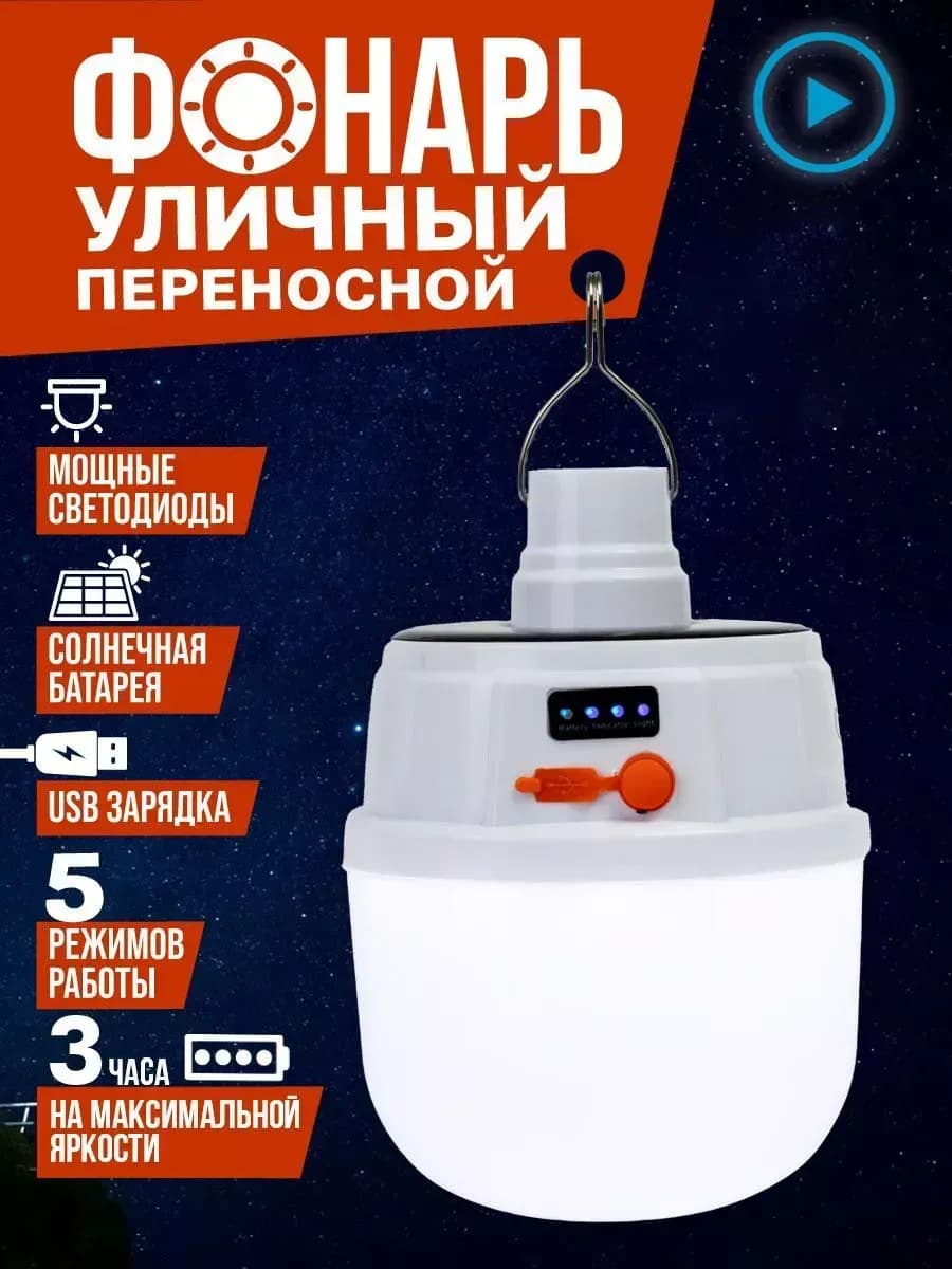 Фонарь-прожектор кемпинговый для туризма LED