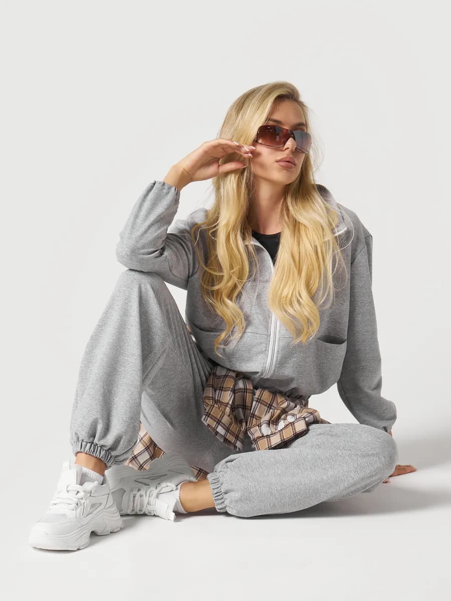 Костюм спортивный на молнии oversize