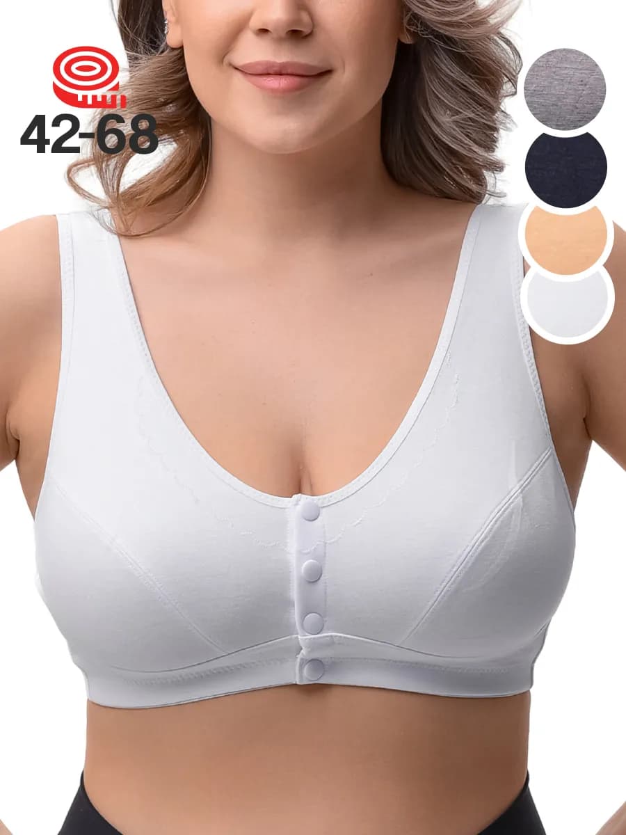 Бюстгальтер с кнопками без косточек и поролона