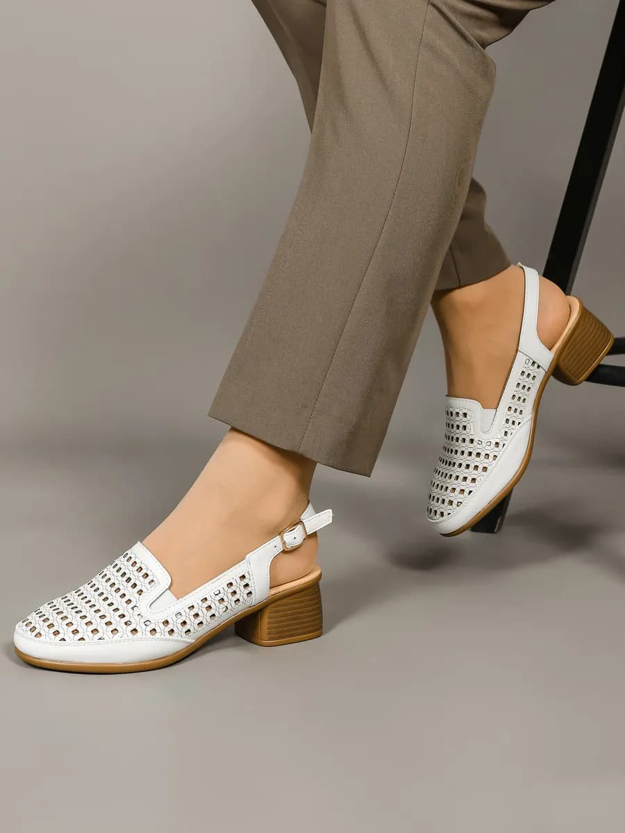 Туфли летние на широкую стопу с открытой пяткой 36-43р