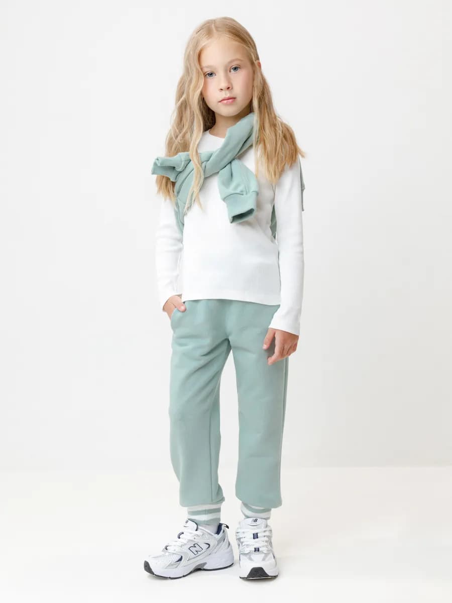 Трикотажные брюки для девочки на резинке хлопок