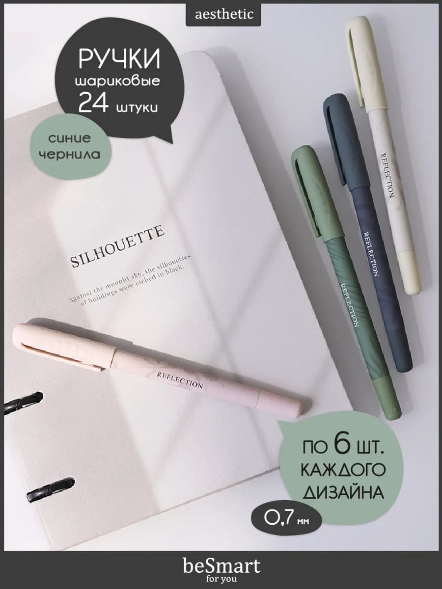 Шариковые ручки синие набор