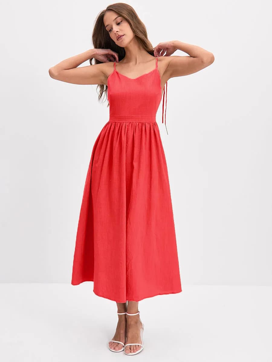 Сарафан летний с открытой спиной на завязках