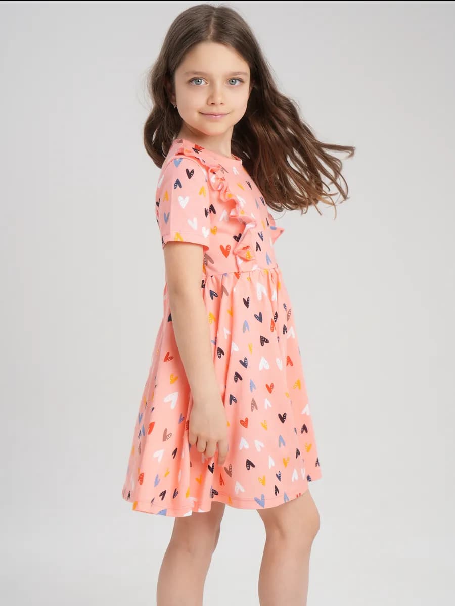 Платье для девочки сердца легкое летнее