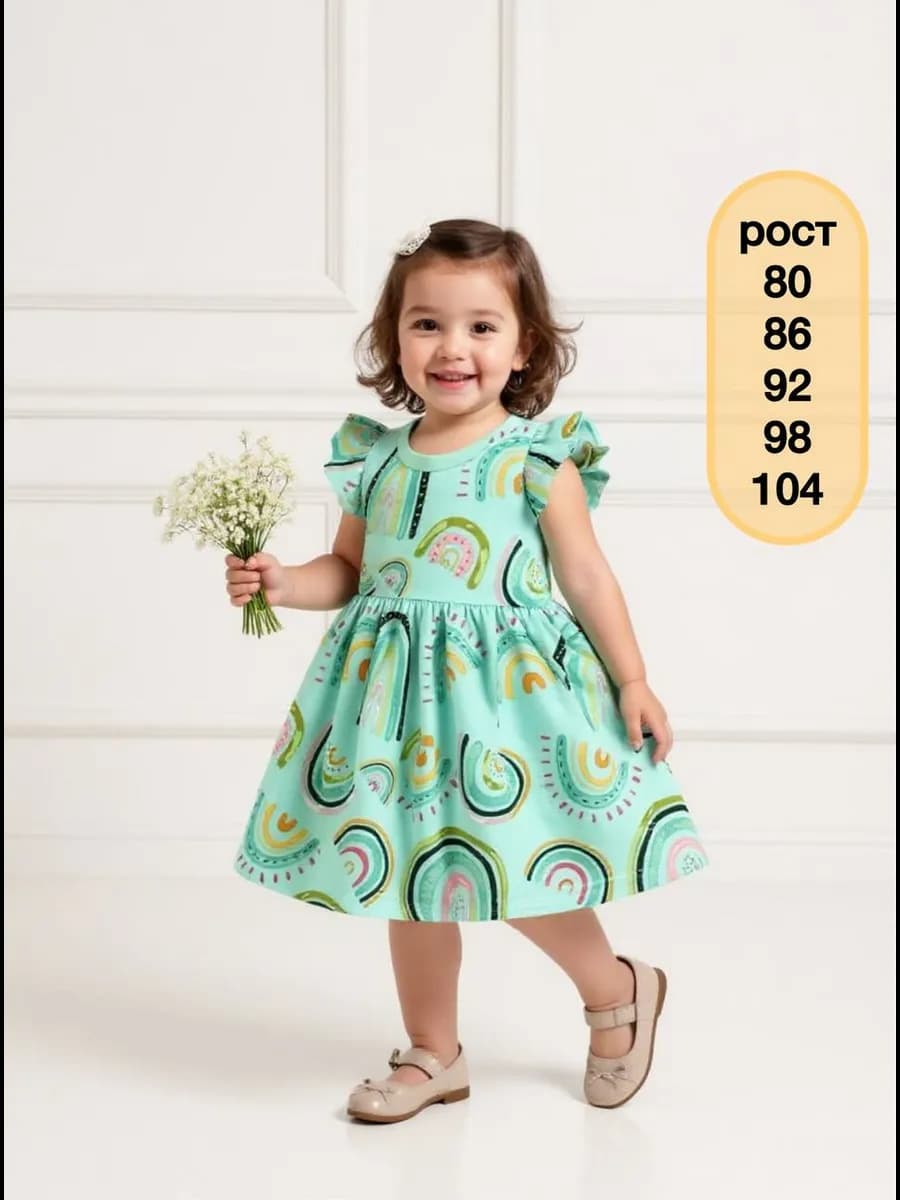 Платье трикотажное в садик