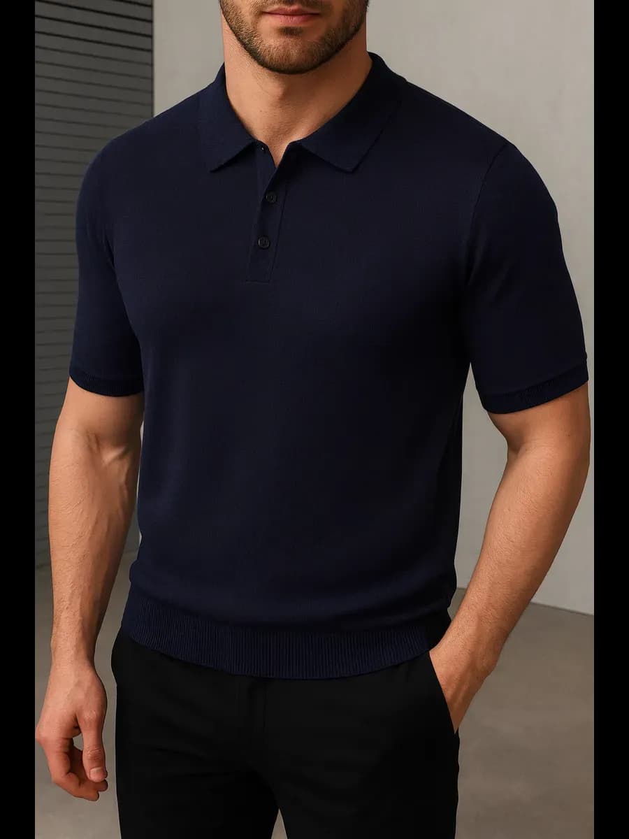 Поло вязаное Old Money короткий рукав